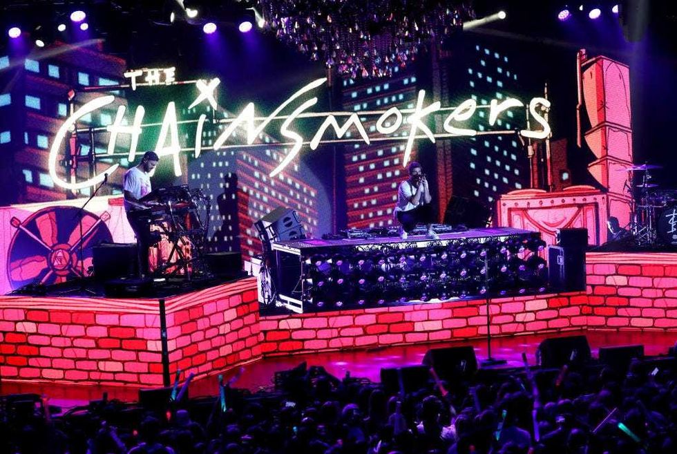 Alex Pall and Andrew Taggart of The Chainsmokers perform live