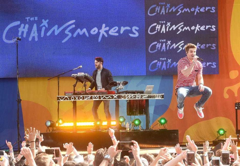 Alex Pall and Andrew Taggart of The Chainsmokers perform on ABC's "Good Morning America" at SummerStage at Rumsey Playfield, Central Park on June 9, 2017 in New York City.