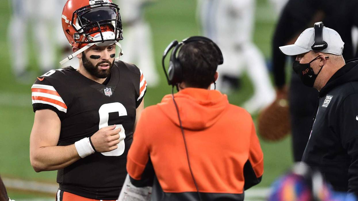 Alex Van Pelt, Kevin Stefanski and Baker Mayfield
