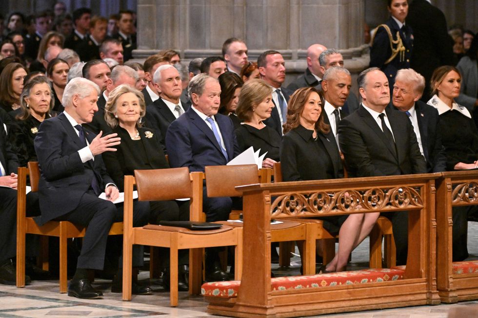 All five living presidents were seen at the Washington National Cathedral for the state funeral on January 9, 2025