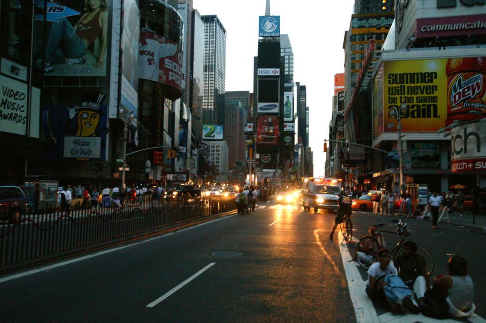 All lights were out in Times Square during the East Coast blackout.
