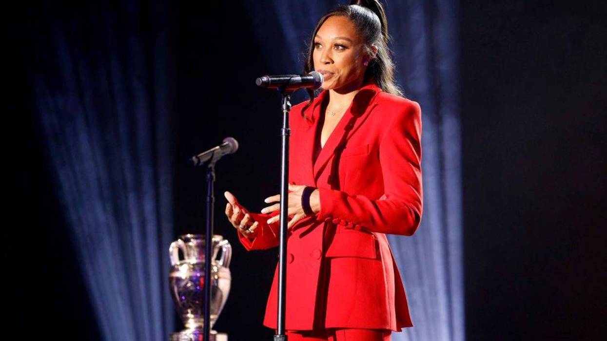 Allyson Felix accepts the 2022 Muhammad Ali Legacy award onstage during the 2022 Sports Illustrated Sportsperson of the Year Awards presented by Chase at The Regency Ballroom on December 08, 2022 in San Francisco, California.