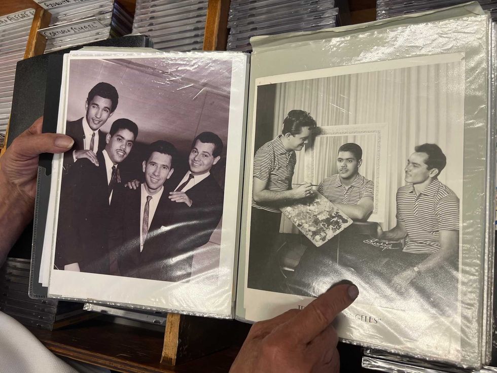 Amadeo in the 1950s with his bandmates
