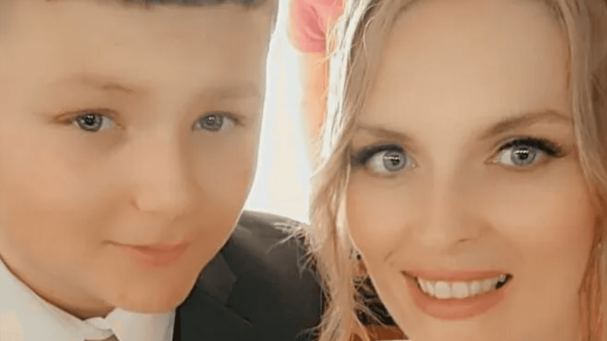 Amanda Abenante (right) spoke at a vigil on Saturday that honored the life of her son, Damien Abenante-Villa (left), who was shot and killed while walking to a family birthday in Whiting, Ind., in March.