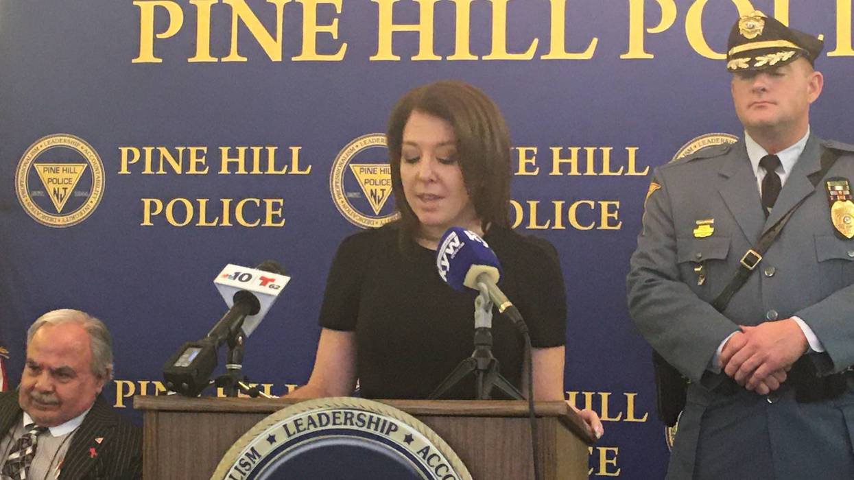 Amanda Leese, vice president of Navigation and Safe Return for Volunteers of America Delaware Valley, and Pine Hill Police Chief Christopher Winters.
