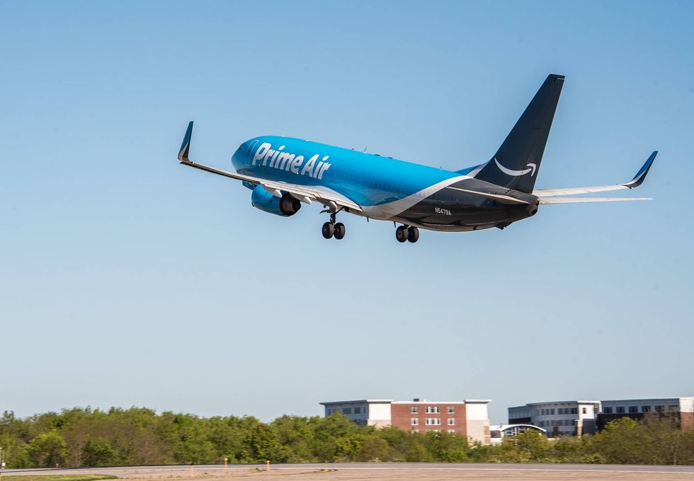 Amazon Air takes off from Pittsburgh International Airport for the first time on May 13, 2021