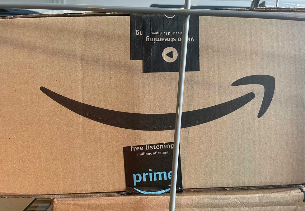 Amazon delivery trucks at their "DBU7" delivery station in Hamburg