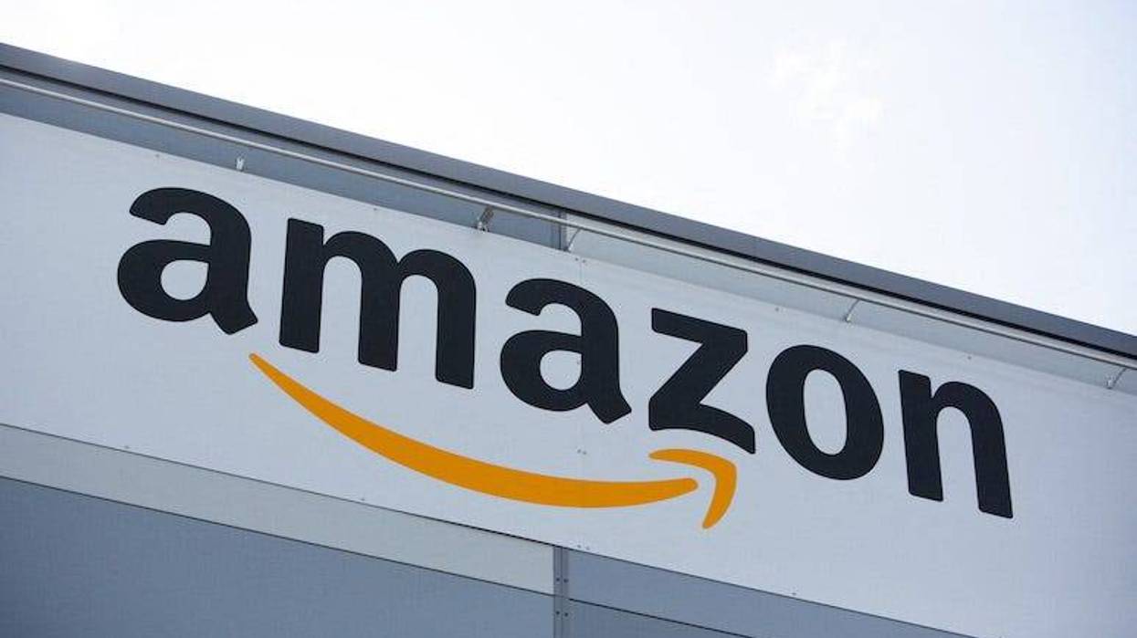 Amazon logo on warehouse