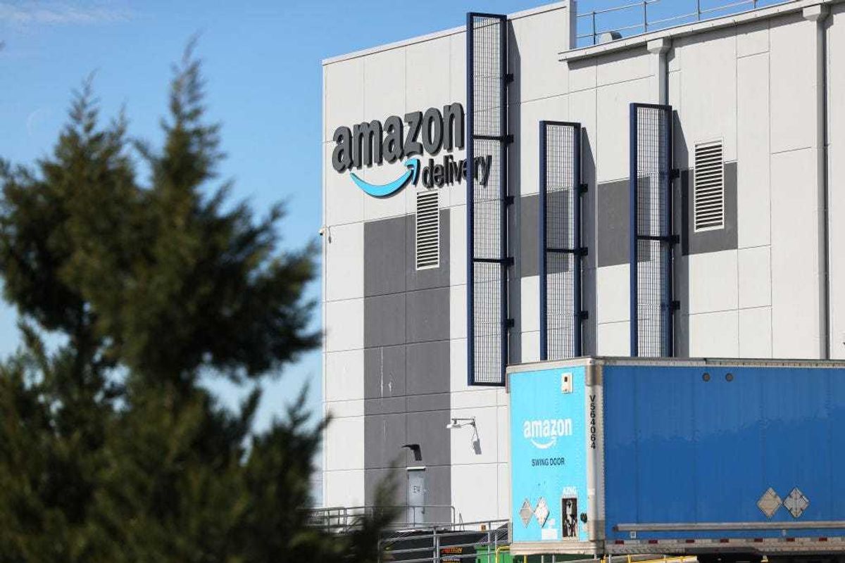 Amazon's JFK8 Staten Island fulfillment center is seen in Staten Island on March 25, 2022 in New York City.