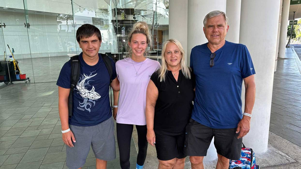Ambrose family outside Hawaii Convention Center