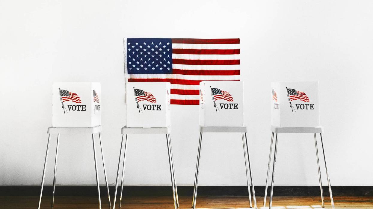 Ameican democracy voting booth