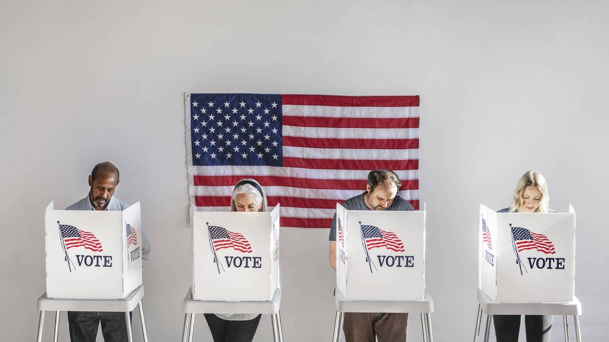 American at a polling booth