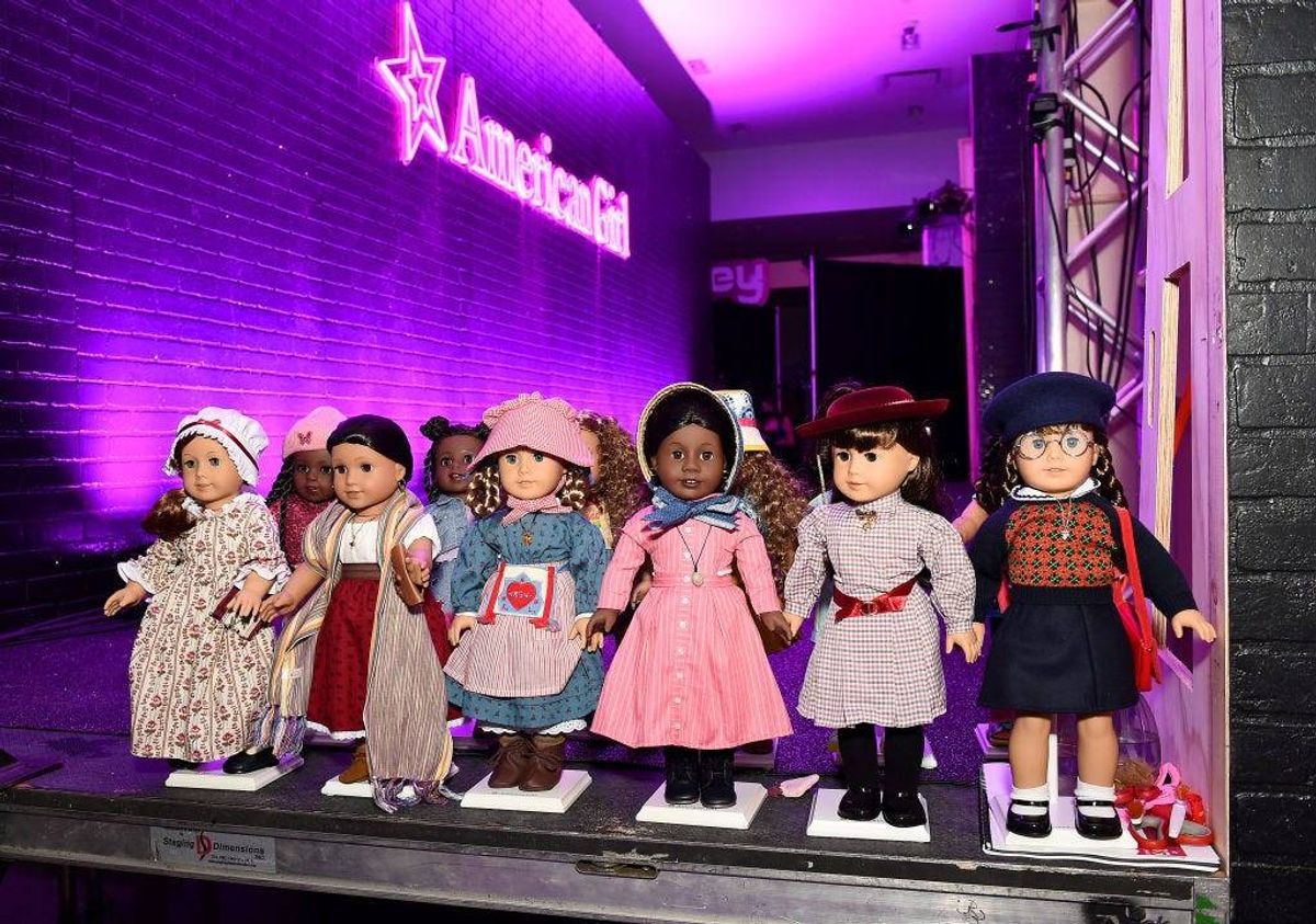 American Girl Dolls lined up