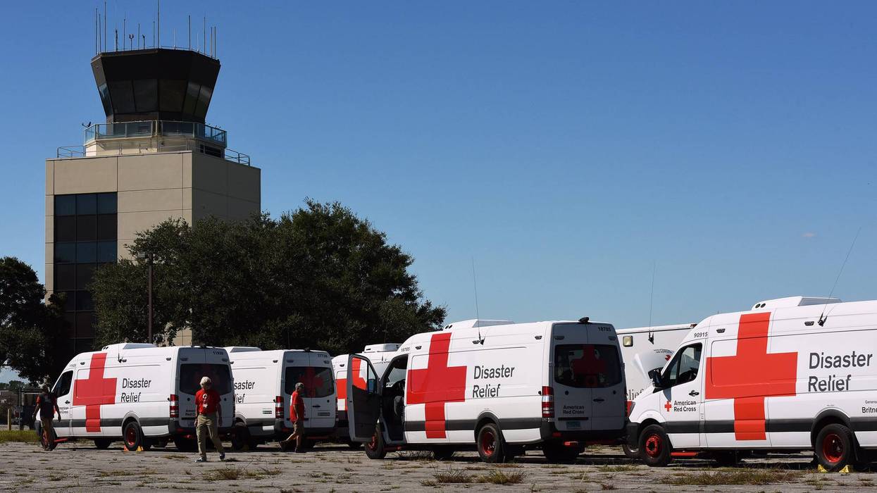 American Red Cross disaster relief vans
