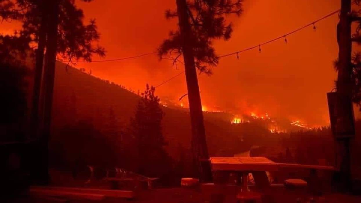 Amid a Red Flag Warning, a wildfire is raging in the northernmost part of California, destroying homes and forcing evacuations.