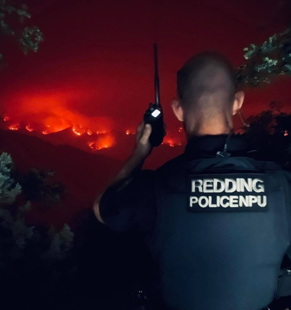 Amid a Red Flag Warning, a wildfire is raging in the northernmost part of California, destroying homes and forcing evacuations.