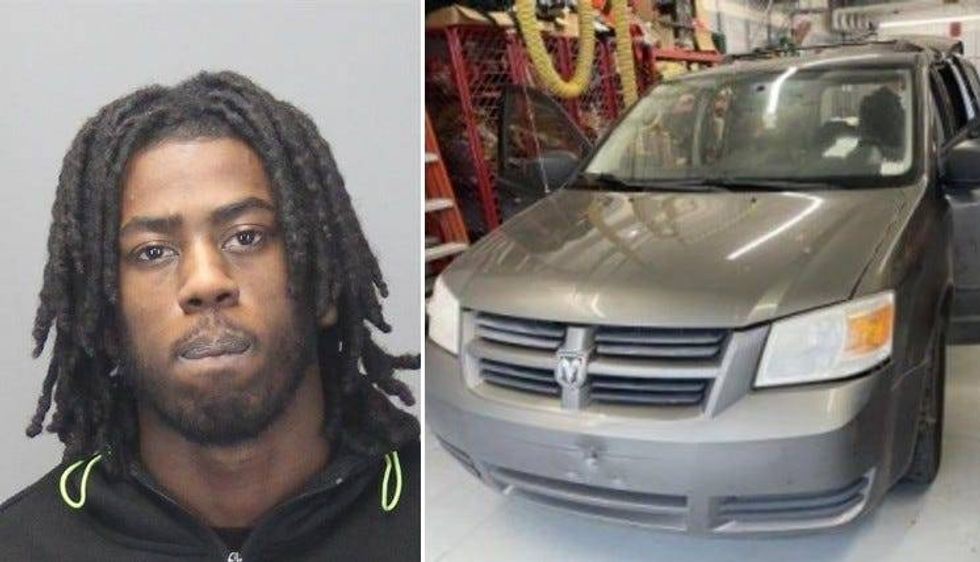 Amir Walker, left, and the suspect vehicle