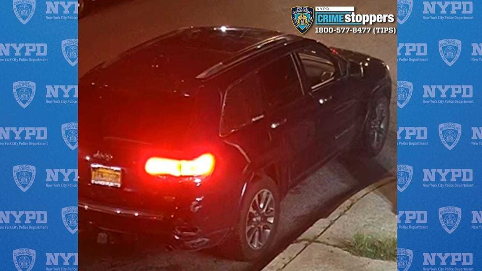 Among the getaway vehicles is a Jeep, seen here