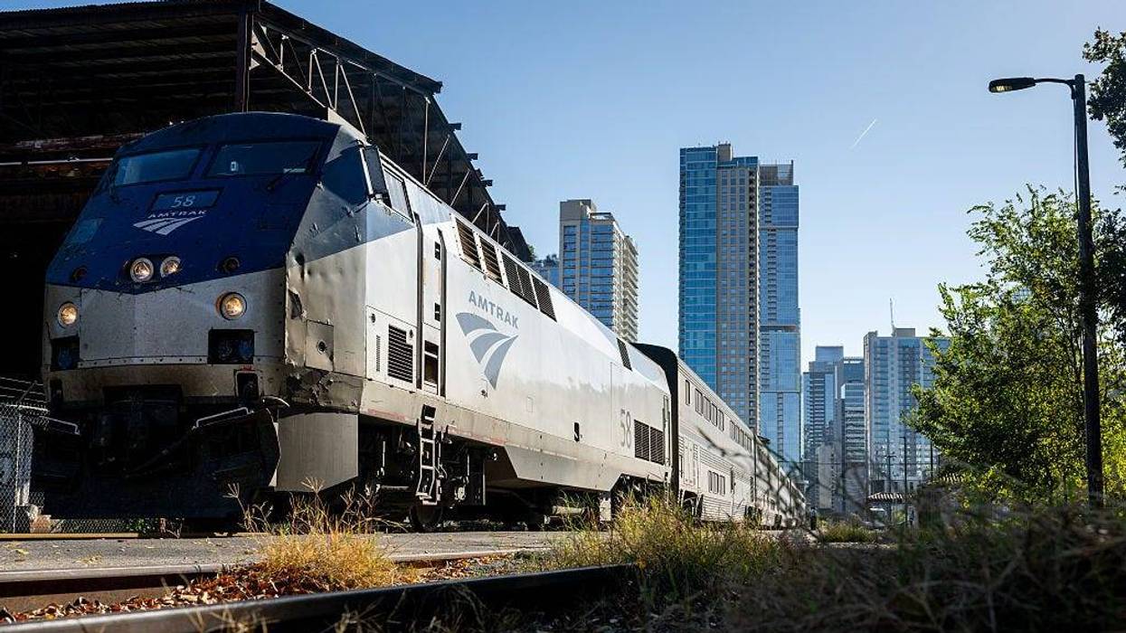 Amtrak train at station