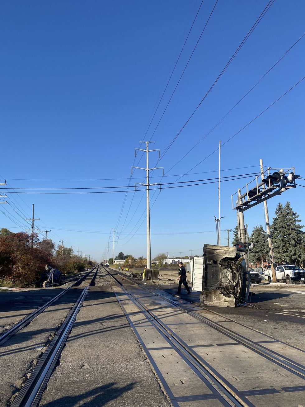 Amtrak train crashes into garbage truck in Westland