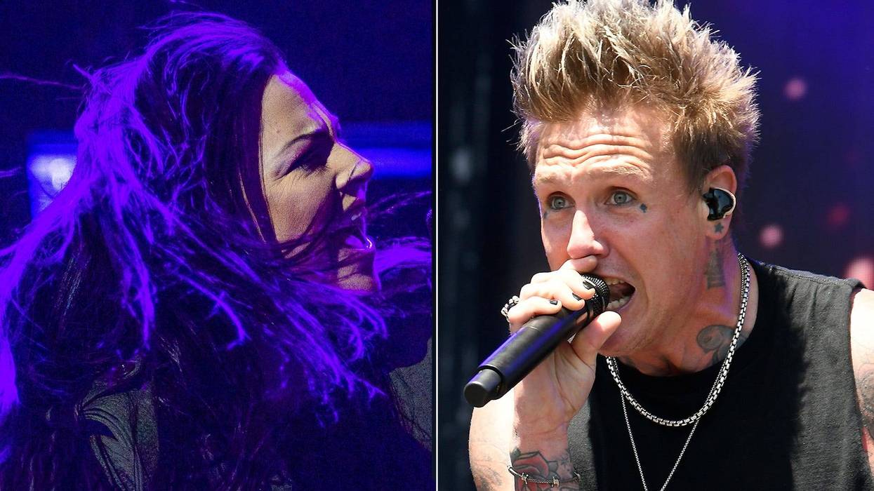 Amy Lee of Evanescence and Jacoby Shaddix of Papa Roach