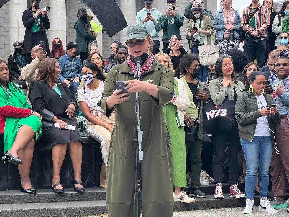Amy Schumer at rally