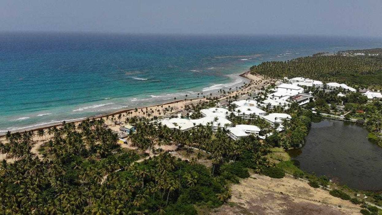 An aerial view from a drone shows the grounds of the Excellence resort on June 21, 2019 in Punta Cana, Dominican Republic.