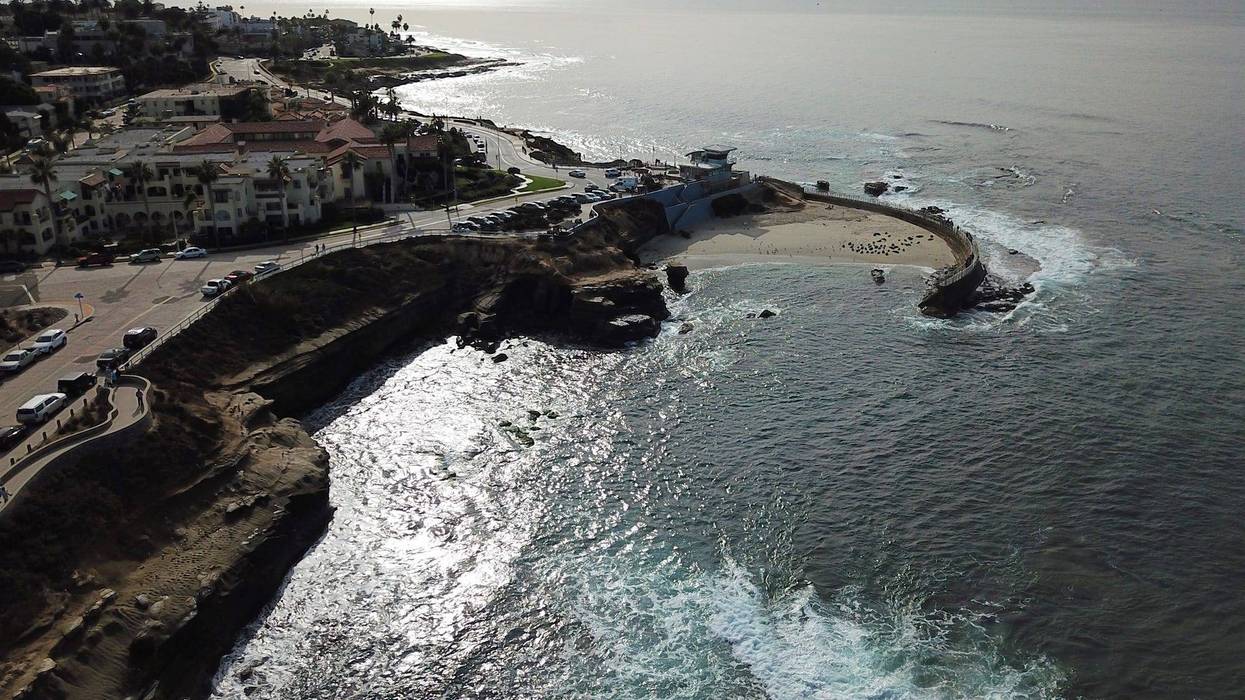 An aerial view of La Jolla Cove in San Diego, California.