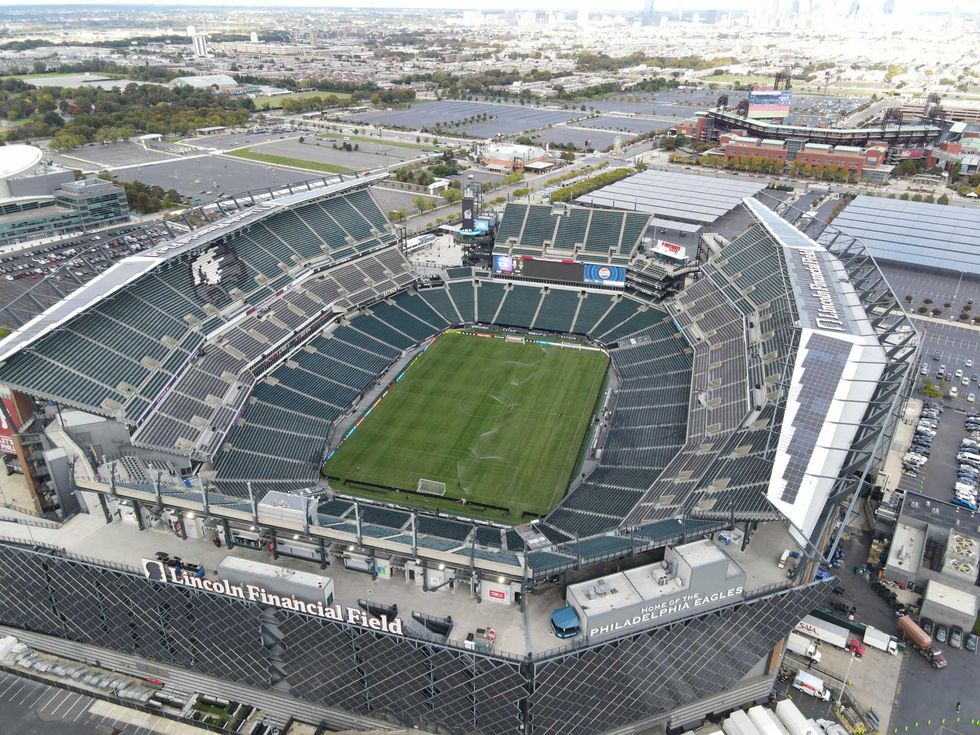 An aerial view of Lincoln Financial Field ahead of an international friendly match between Germany and Mexico