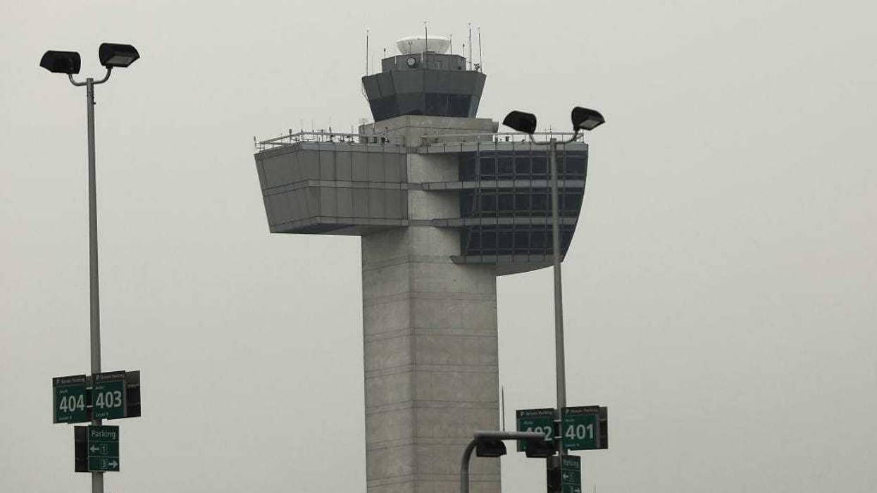 An air traffic control tower stands at John F. Kennedy International Airport (JFK) on June 5, 2017 in New York City.