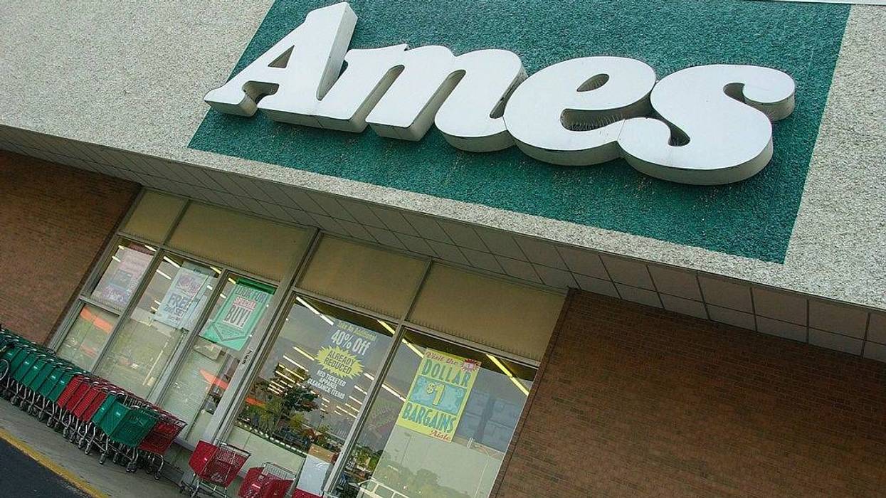 An Ames Department Store stands August 14, 2002