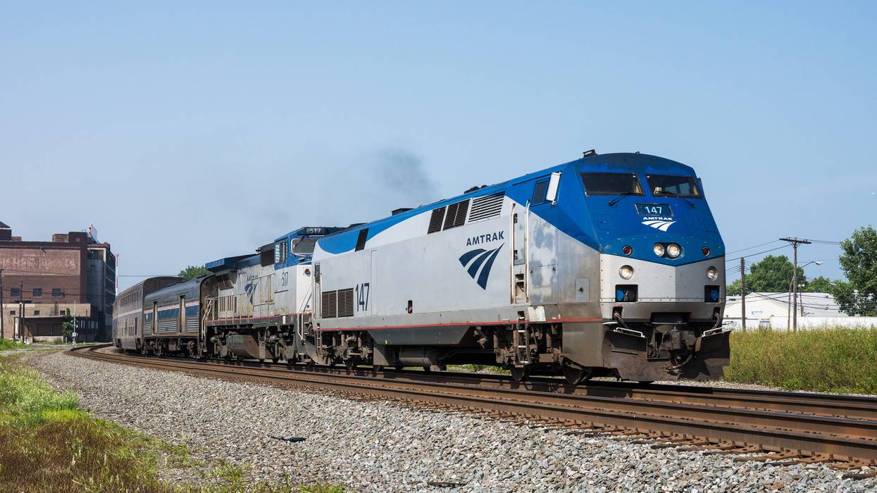 An Amtrak train.