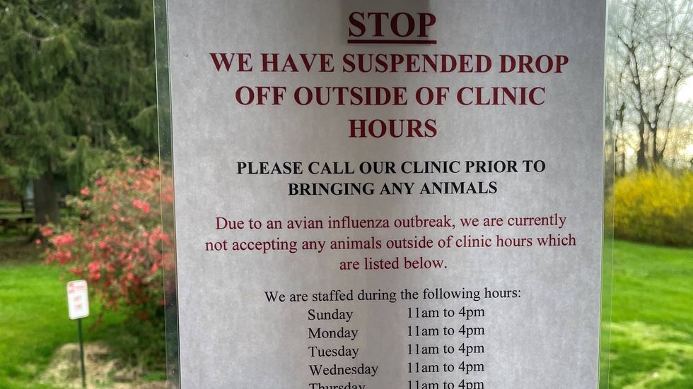An announcement of suspended drop-ins of animals at a wildlife refuge.