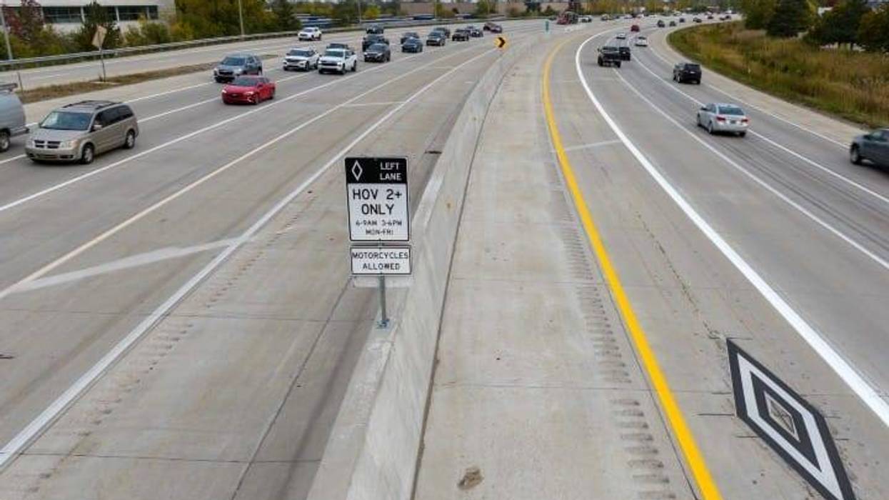 An areal view of the new HOV lane on I-75.