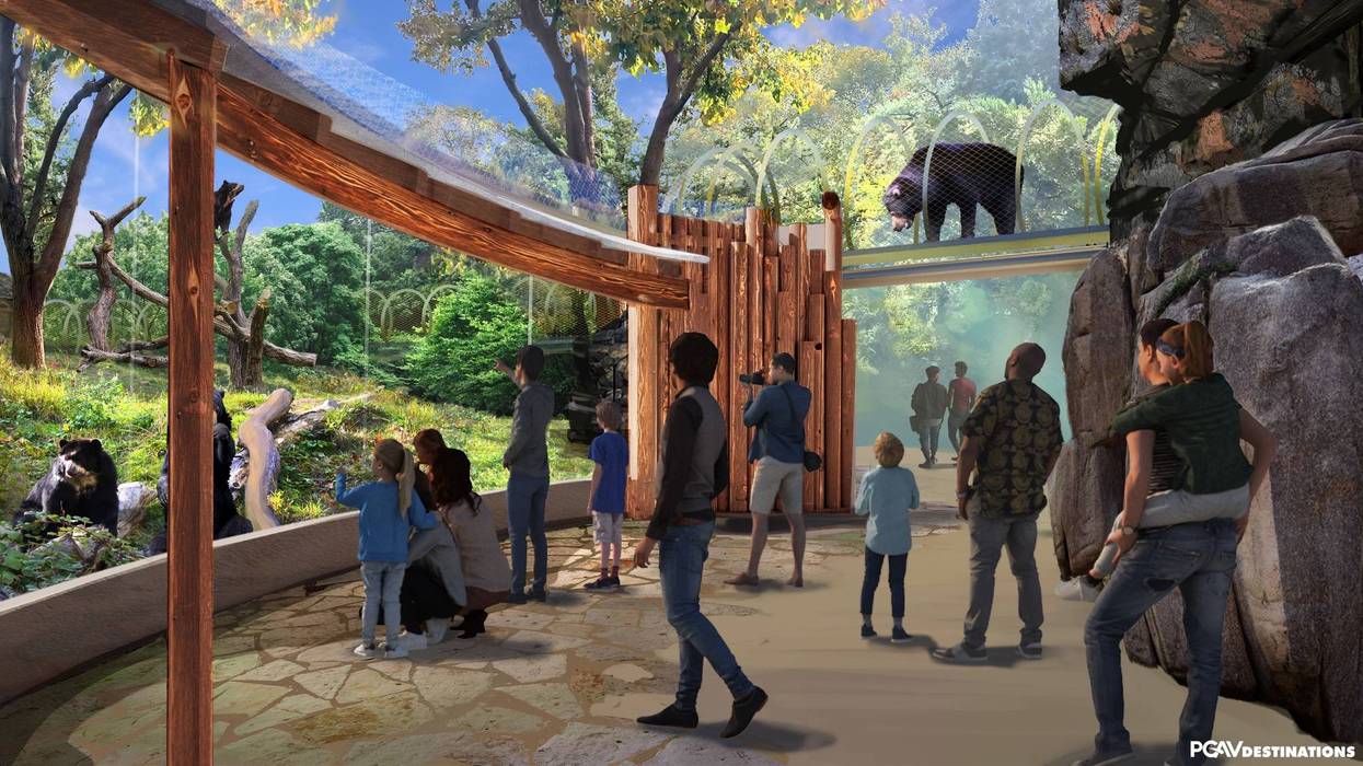 An artist's rendition of the new Bear Country exhibit at the Philadelphia Zoo after renovations.