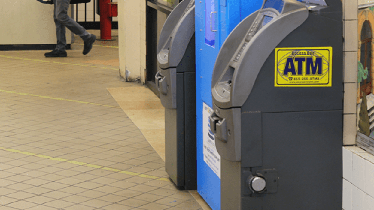 An ATM at the Clark Street subway station. The heist crew targeted ATMs in stores and bodegas, according to prosecutors.
