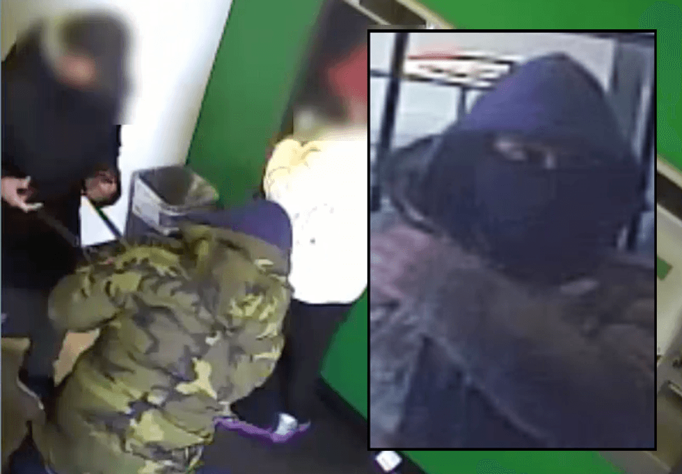 An ATM camera captured the suspect moments before the robbery