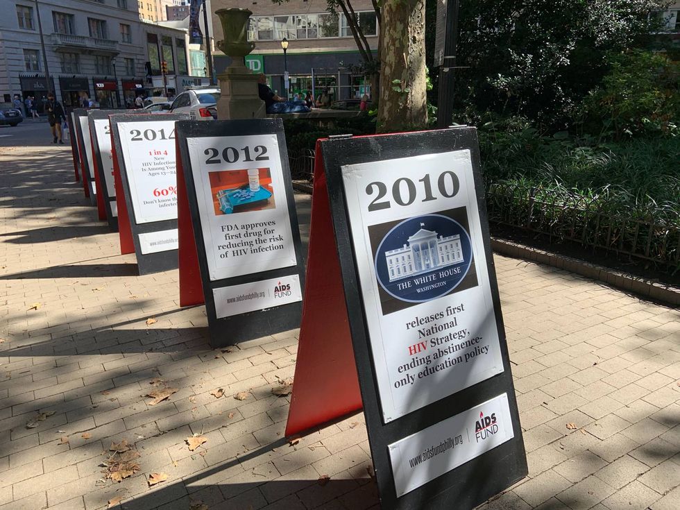 An awareness campaign display for AIDS Walk Philly 2021.