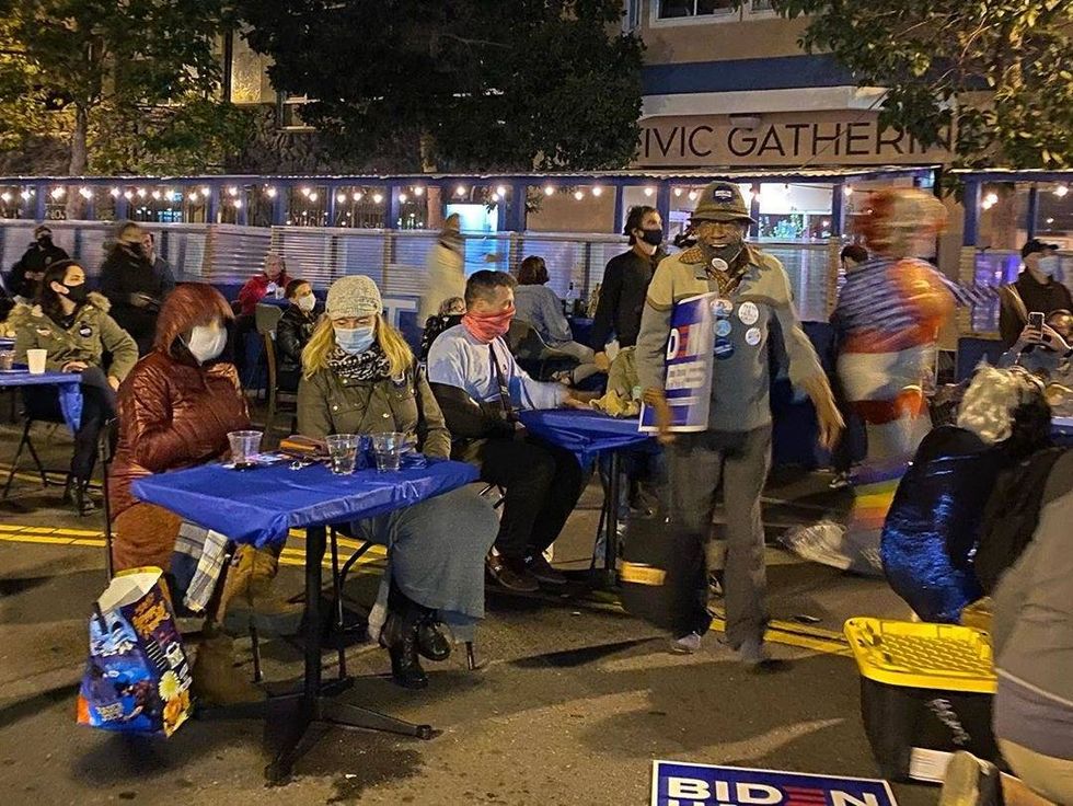 An election night watch party at Manny