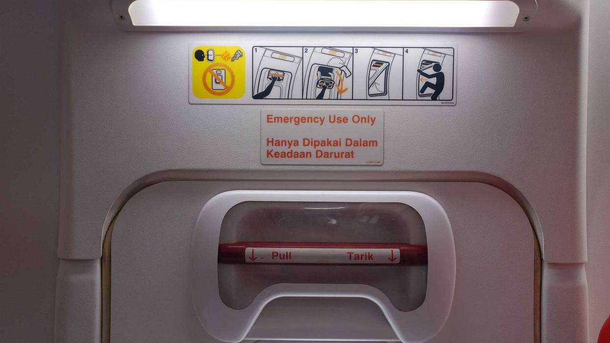 An emergency door in the aircraft cabin that will be used in the event of a situation that endangers passengers.