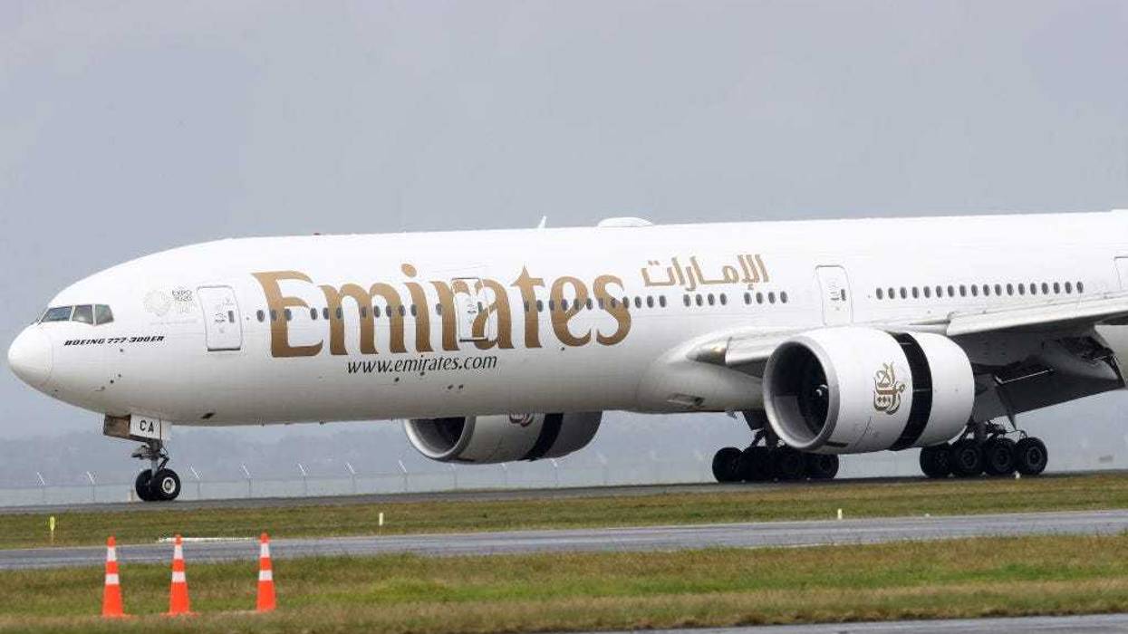 An Emirates plane carrying Pfizer vaccines from Denmark arrives at Auckland International Airport. on September 15, 2021 in Auckland, New Zealand.