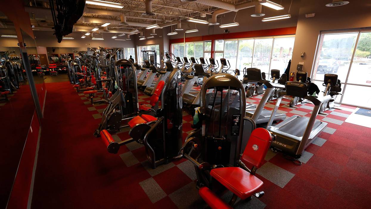 An empty gym in Powder Springs, Georgia. Georgia was first in the U.S. to allow gyms to reopen.