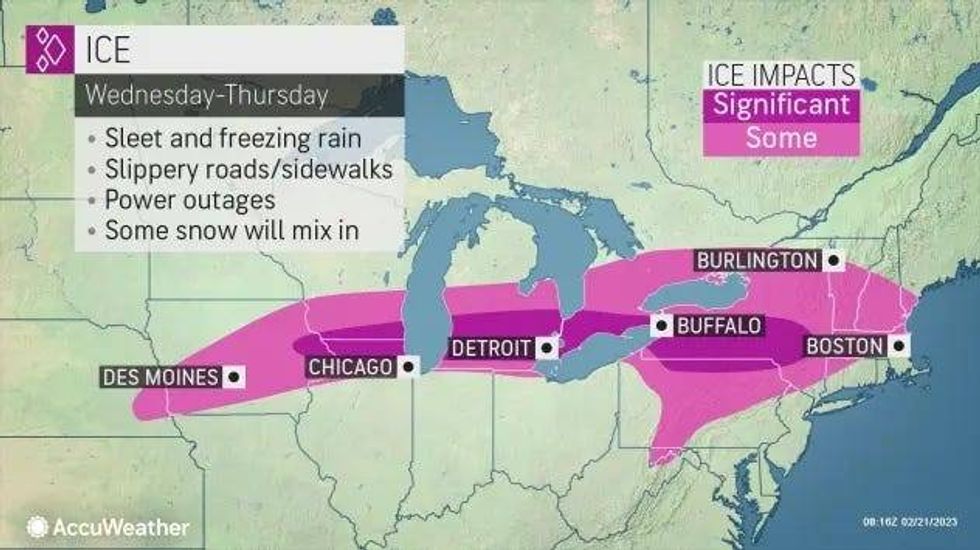 An enormous winter storm is due to pummel the Great Lakes region beginning Wednesday, bringing the threat of snow, sleet and freezing rain with significant ice accumulations forecasted for Metro Detroit