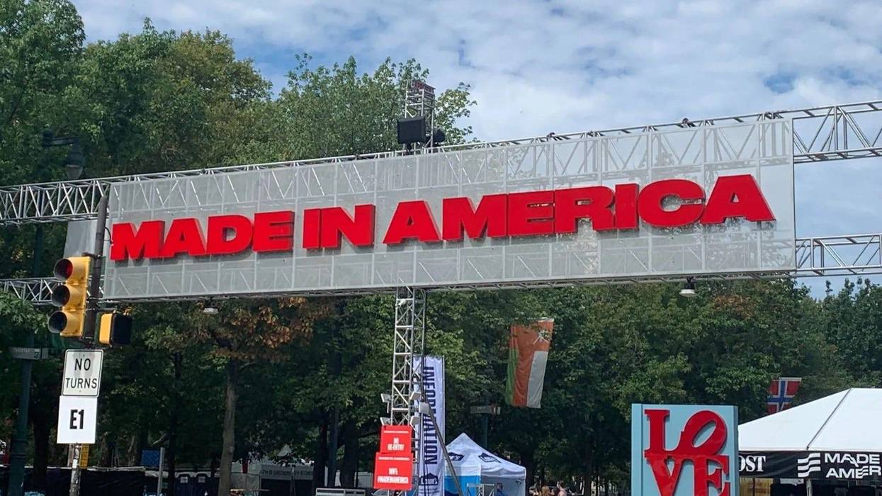 An entrance for the Made in America festival.