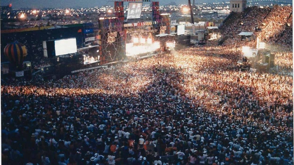 An estimated 100,000 people attended the Philadelphia half of Live Aid at John F. Kennedy Stadium in South Philly, on July 13, 1985.