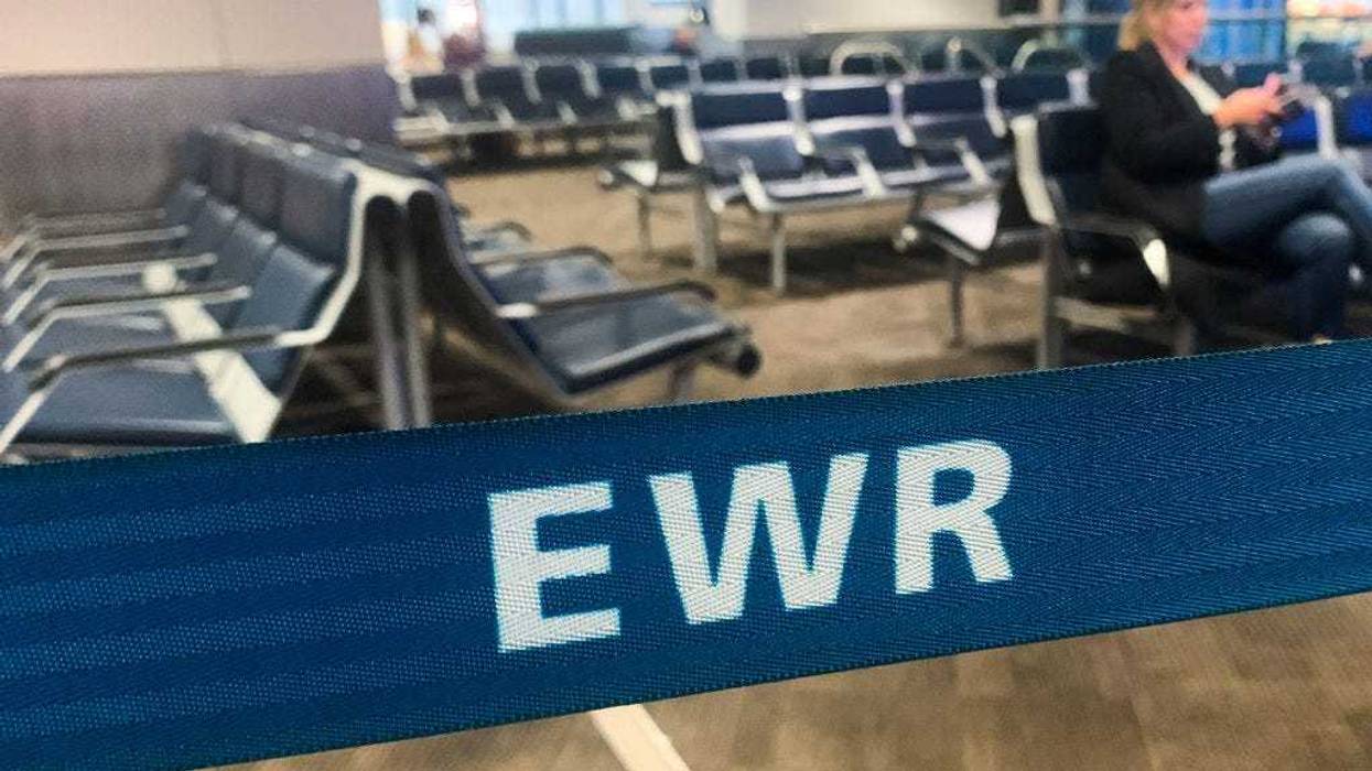 An EWR sign in Newark International Airport in October 2022.
