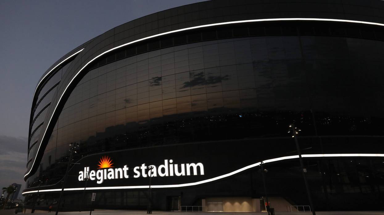 An exterior view of Allegiant Stadium in Las Vegas