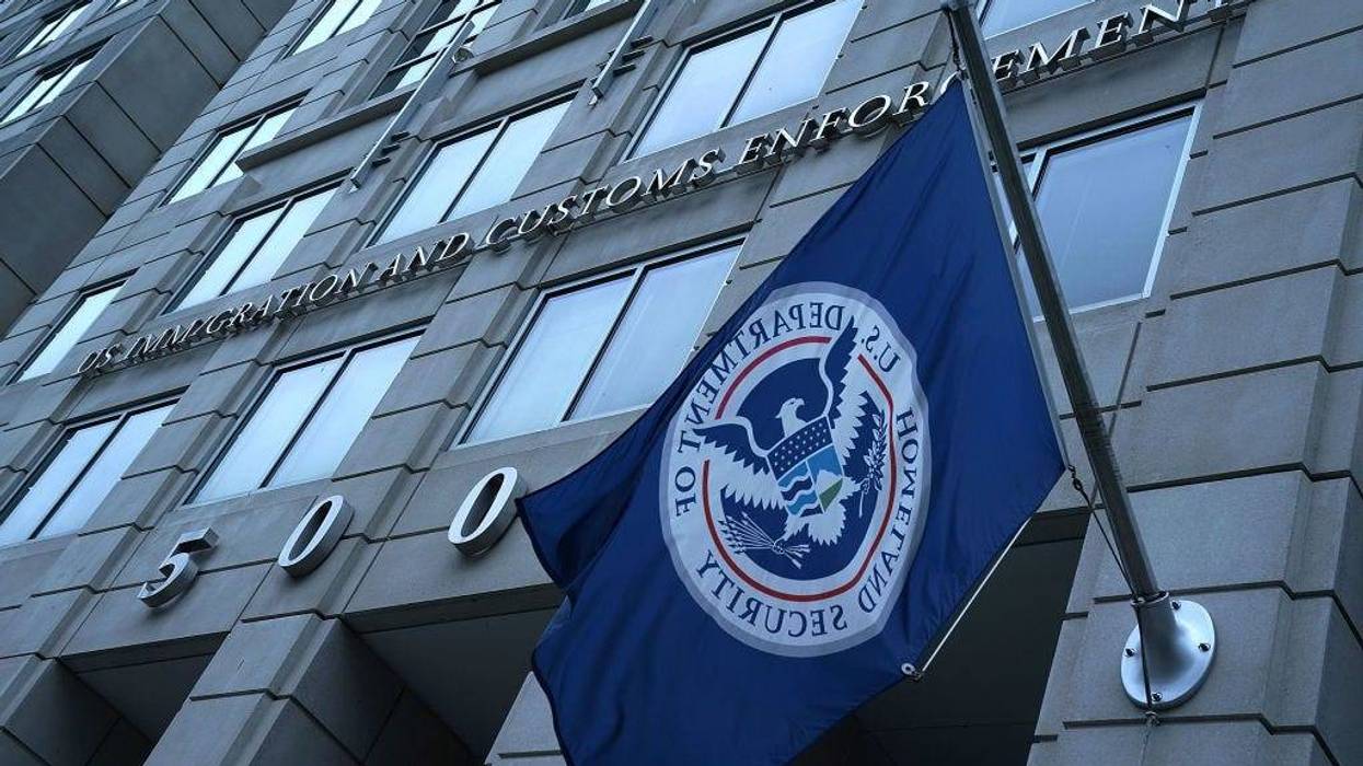 An exterior view of U.S. Immigration and Customs Enforcement (ICE) agency headquarters is seen July 6, 2018 in Washington, DC. U.S. Vice President Mike Pence placed a visit to the agency and received a briefing on "ICE's overall mission on enforcement and removal operations, countering illicit trade, and human smuggling." (Photo by Alex Wong/Getty Images)