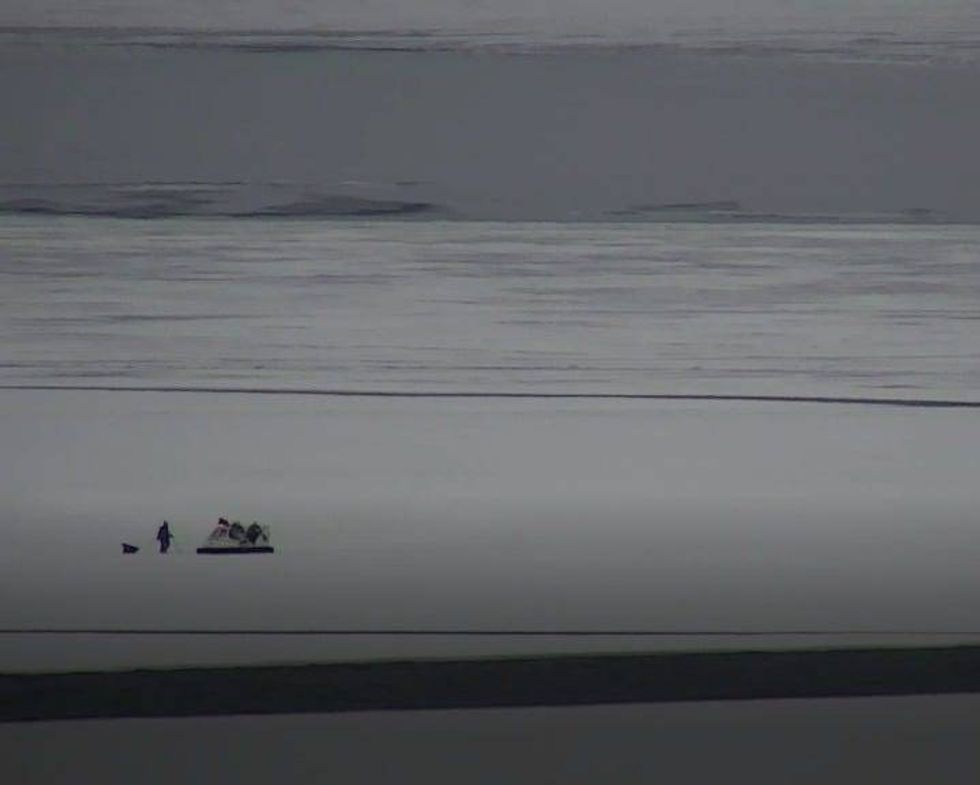 An ice fisherman in the Upper Peninsula had a close call after he got stuck on an ice floe and blown out into the St. Mary