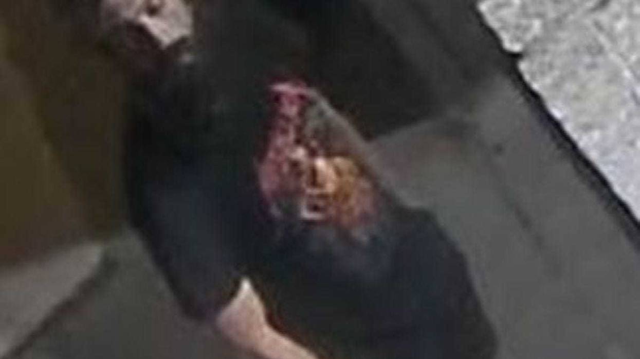 An image shows the suspect clad in a Metallica shirt around the time of the vandalism